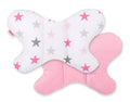 Double-sided anti shock cushion \"BUTTERFLY\" - grey-pink stars/pink