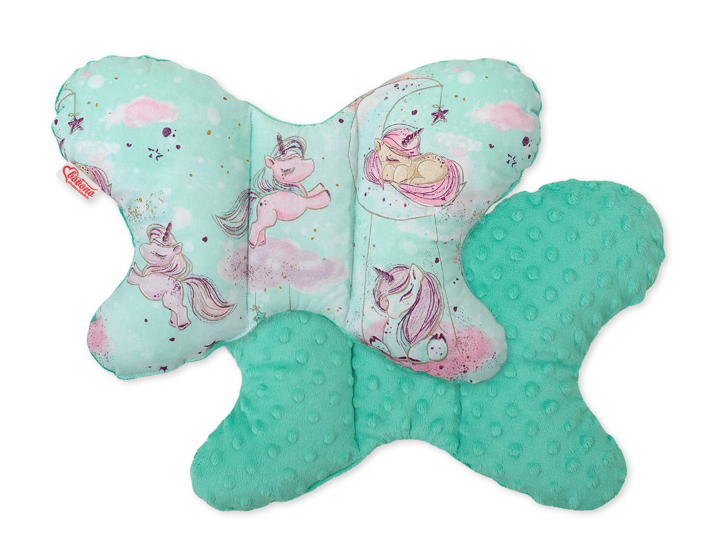 Double-sided anti shock cushion \"BUTTERFLY\" - unicorn mint