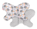 Double-sided anti shock cushion \"BUTTERFLY\" - hedgehogs gray/gray