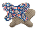 Double-sided anti shock cushion \"BUTTERFLY\" - fox family on blue/brown