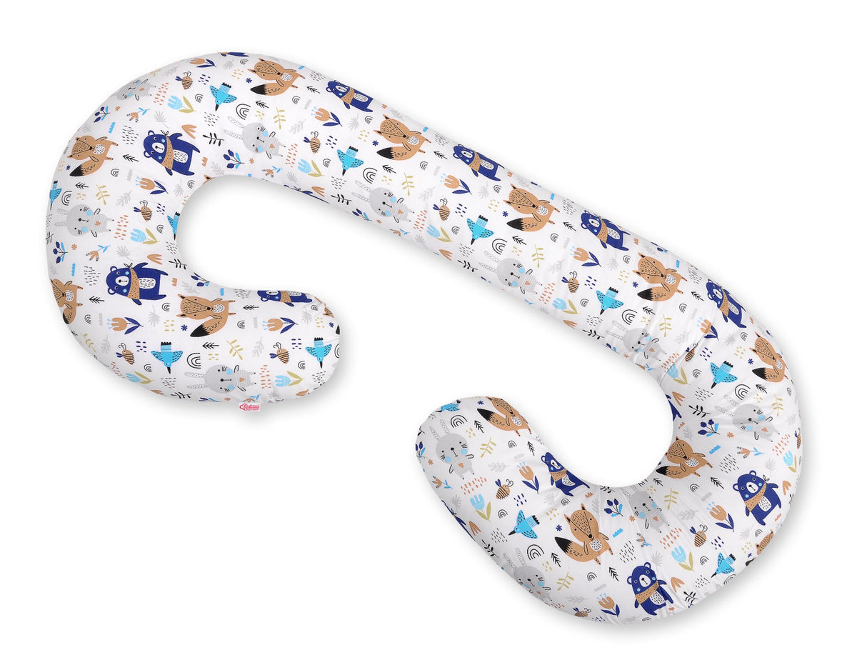 Cotton pillowcase for pregnancy Pillow C - navy blue bears