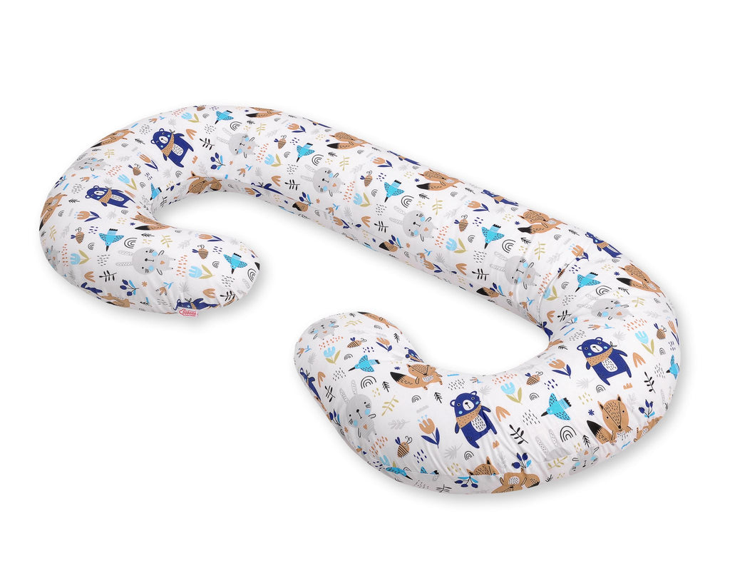 Cotton pillowcase for pregnancy Pillow C - navy blue bears
