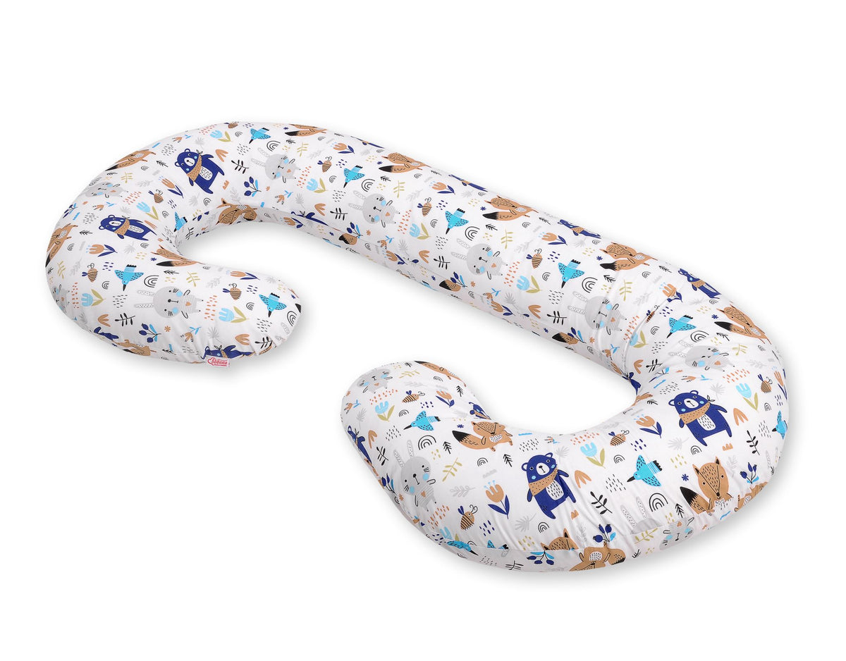 Cotton pillowcase for pregnancy Pillow C - navy blue bears