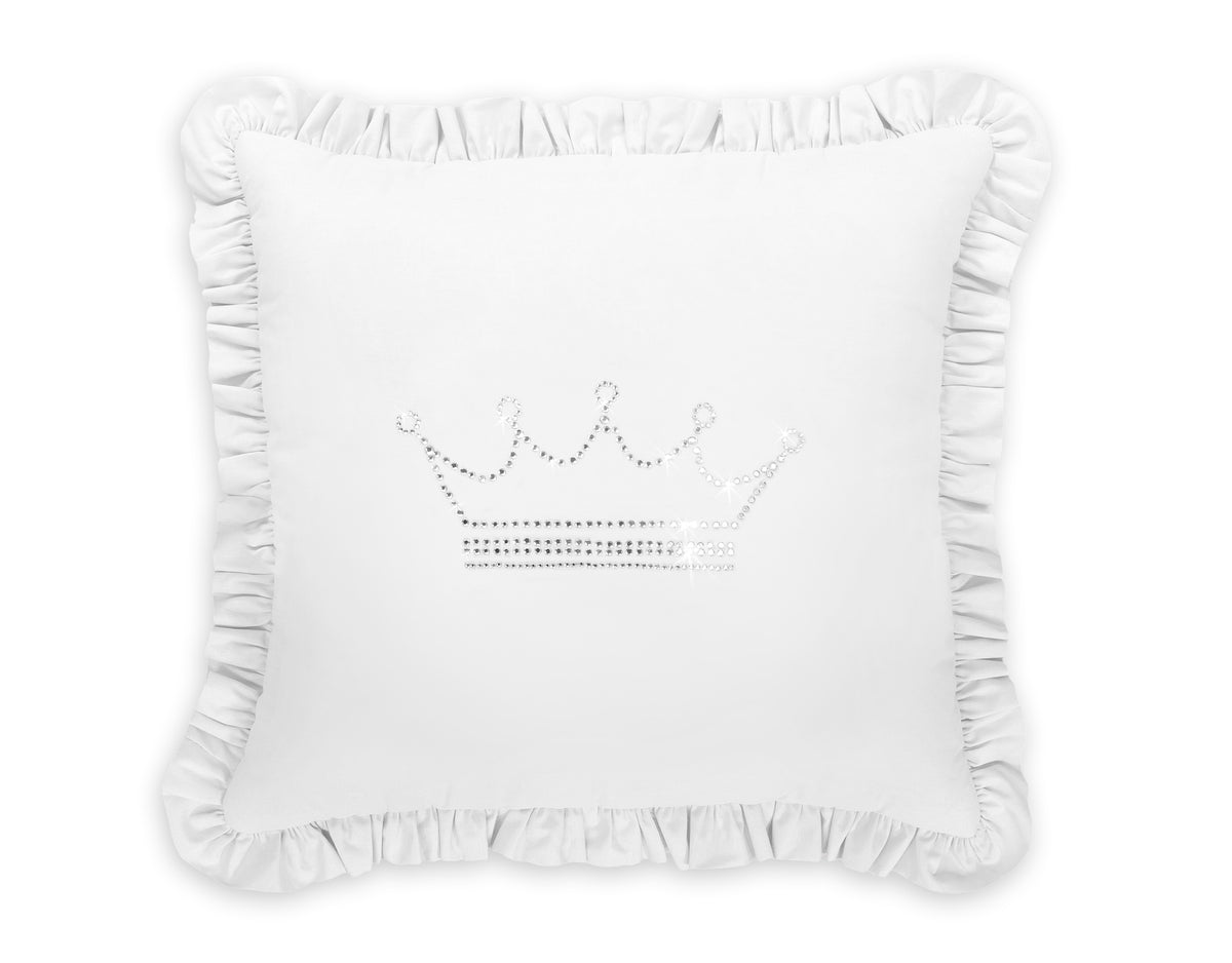 Decorative pillow with application - white