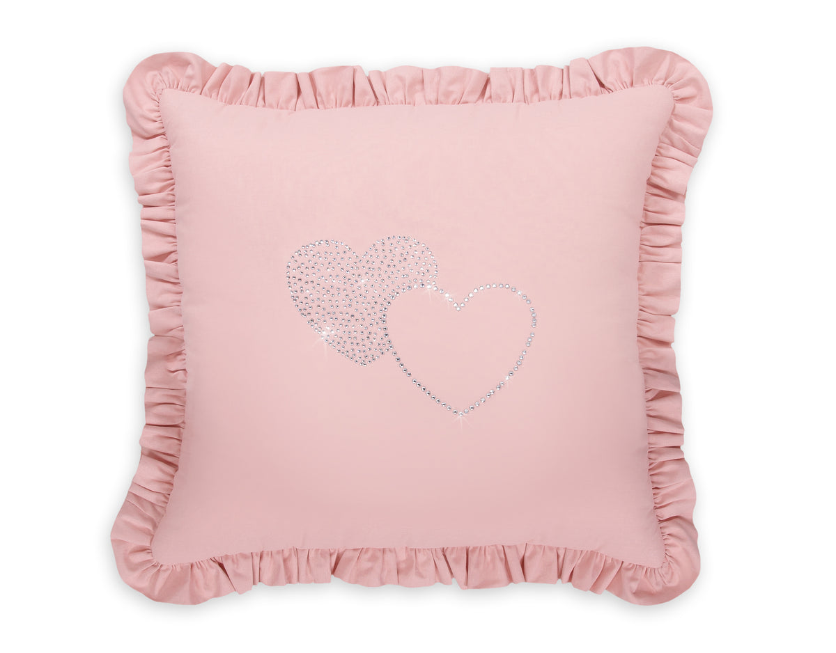 Decorative pillow with application - pastel pink