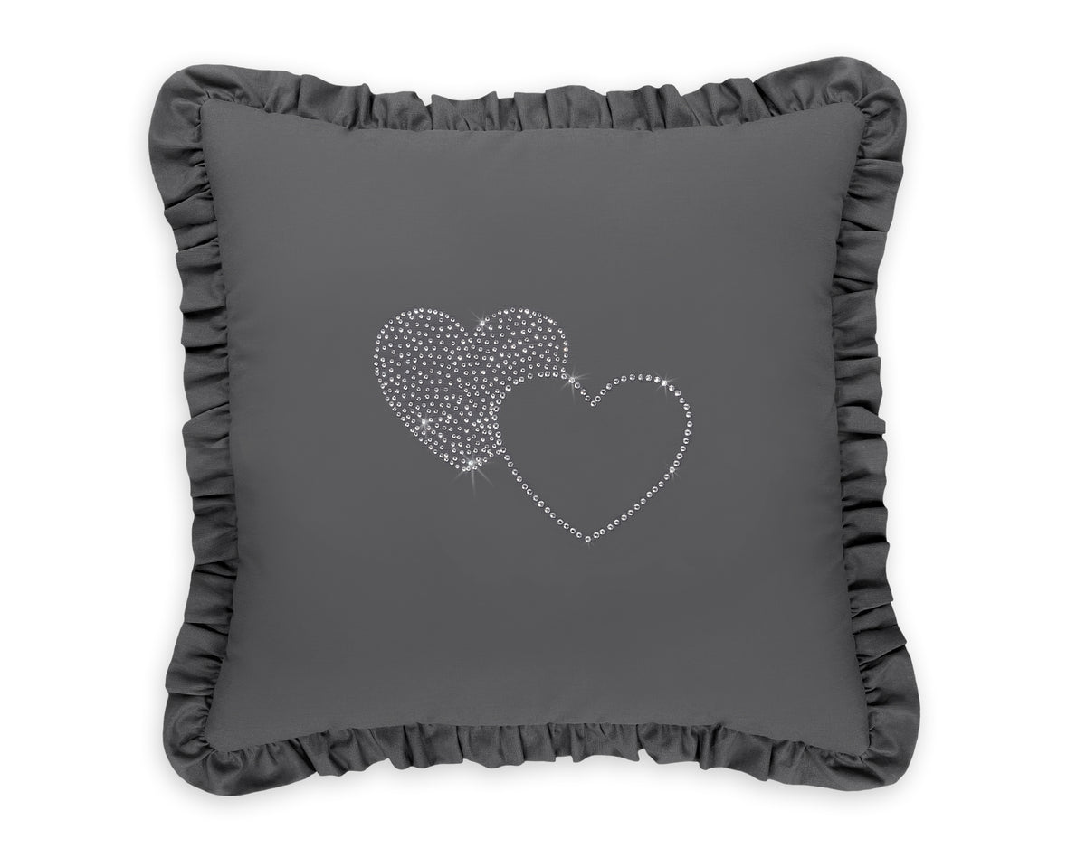 Decorative pillow with application - anthracite