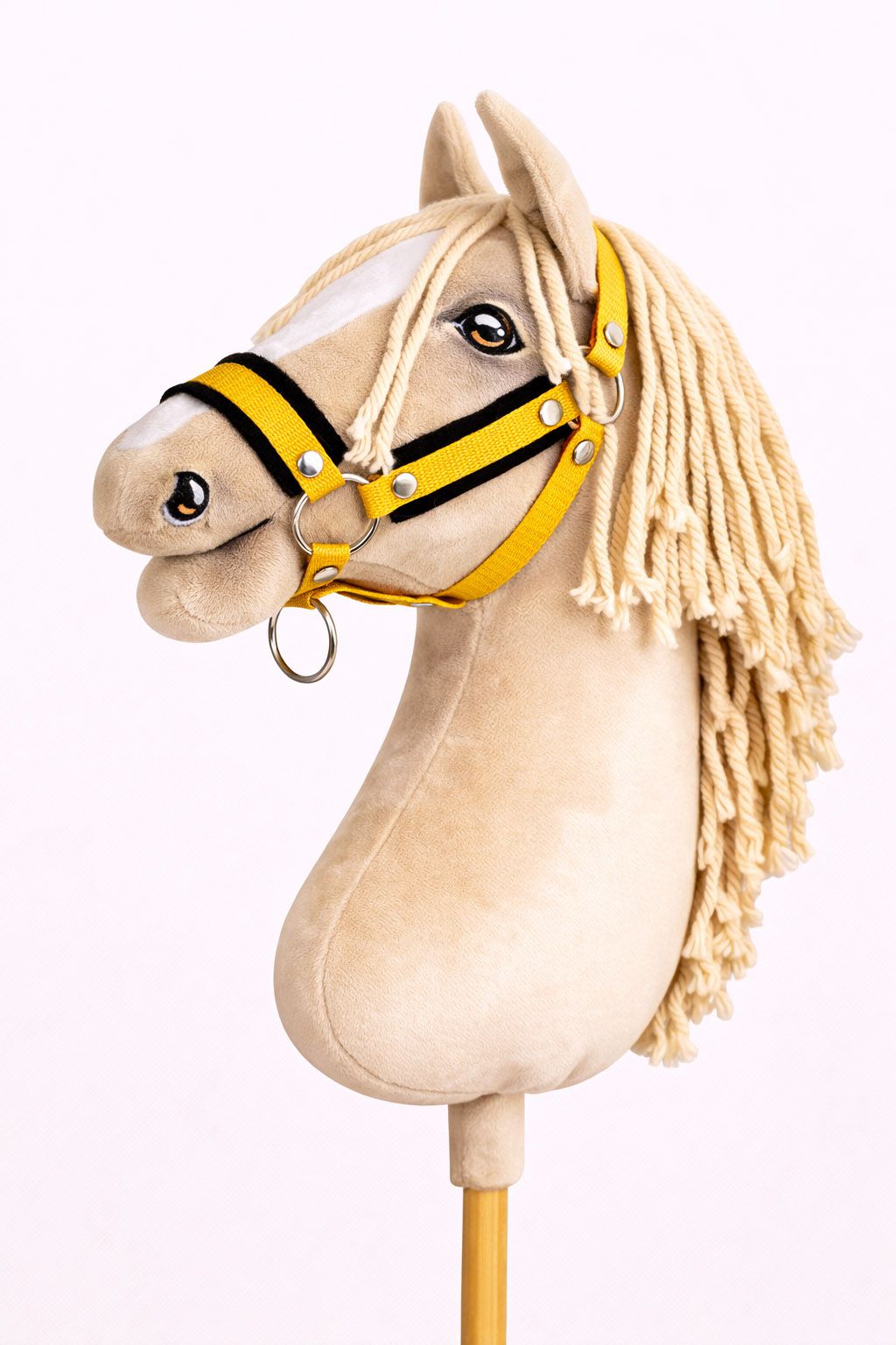 The adjustable halter for Hobby Horse A3 - honey yellow with black furry