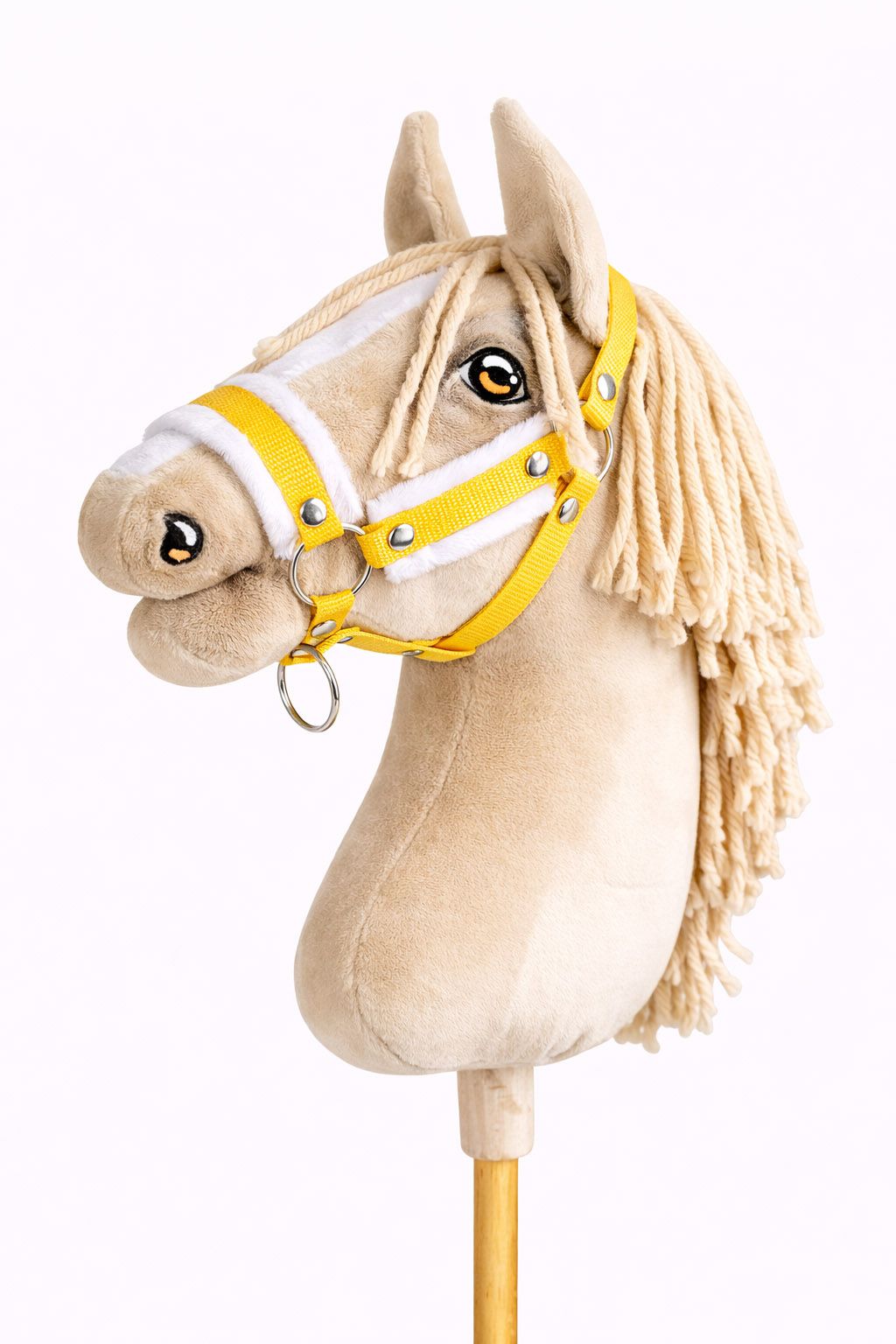 The adjustable halter for Hobby Horse A3 - yellow with white furry