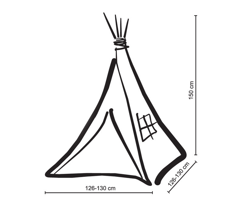 Teepee tent for kids + decorative feathers - pastel blue