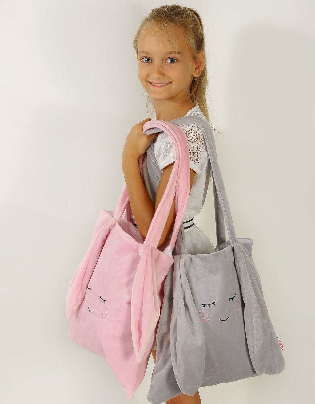 Children's shoulder bag with bunny ears - blue