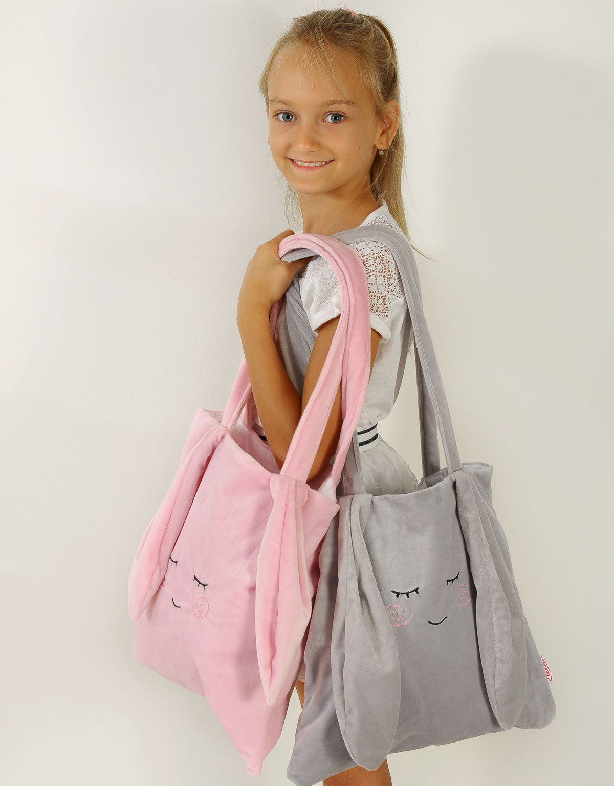 Children's shoulder bag with bunny ears - blue