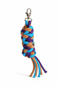 Tether for Hobby Horse made of double-twine cord - dark purple/ turquoise/ terracotta