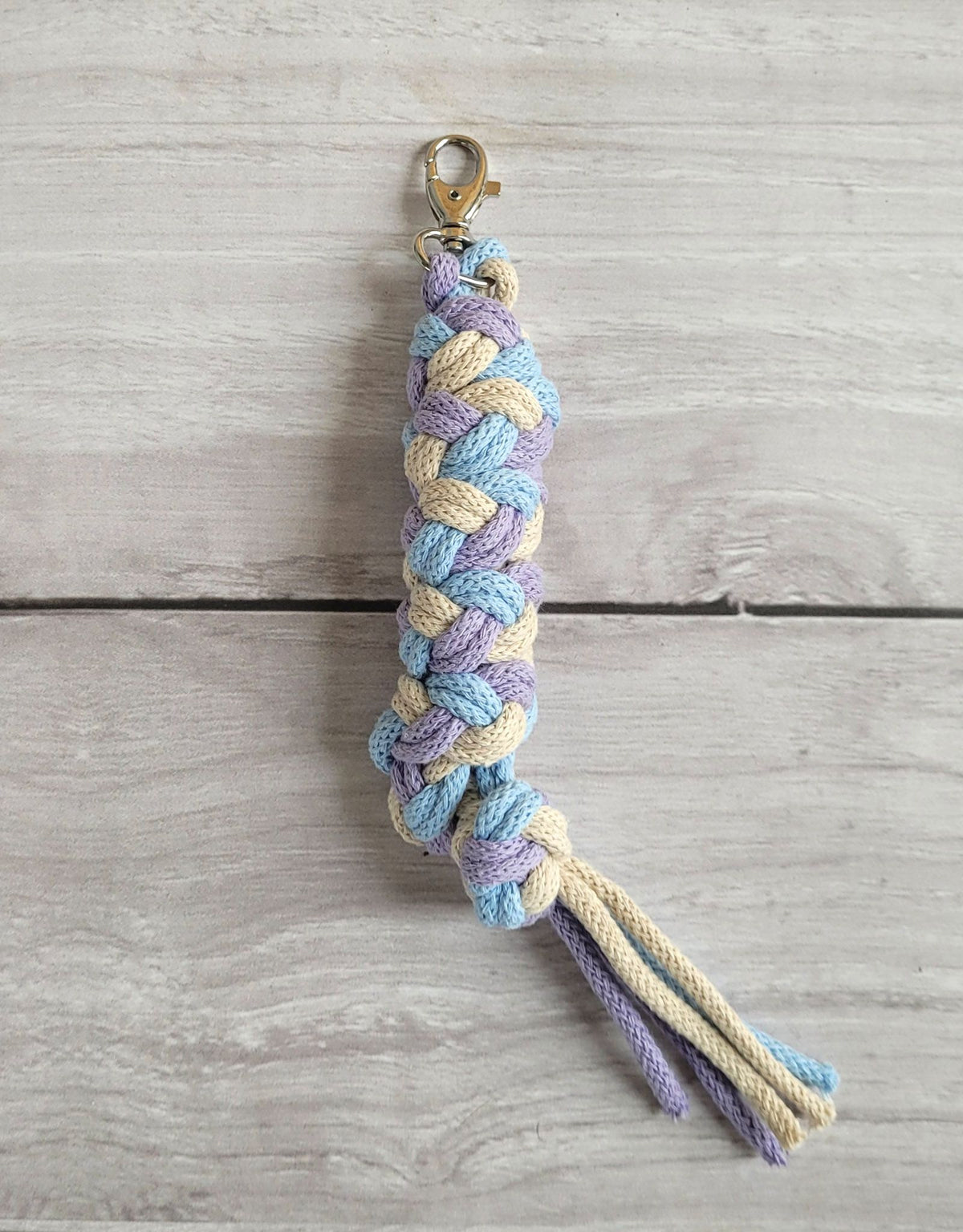 Tether for Hobby Horse made of double-twine cord - purple/blue/light beige