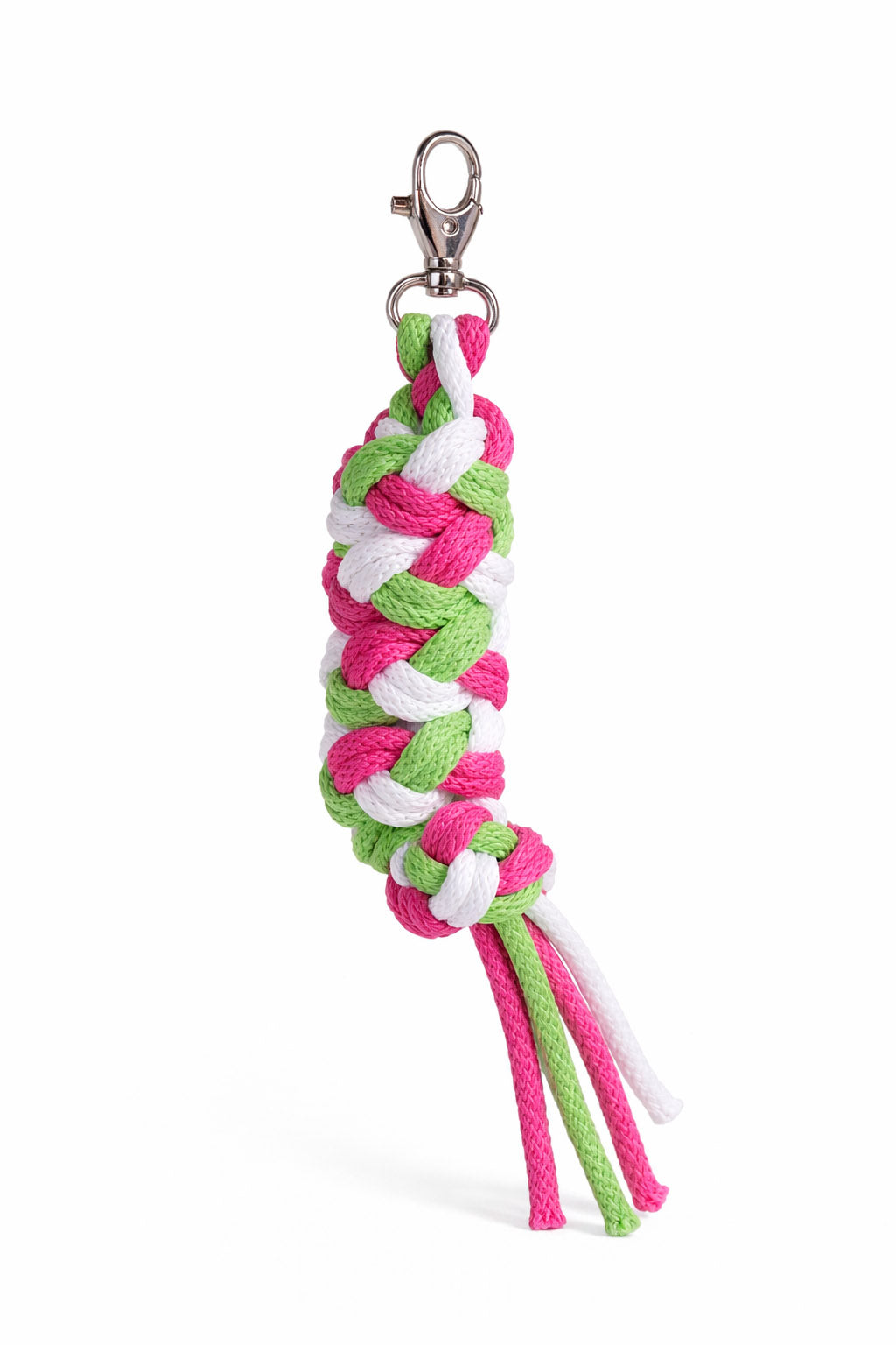 Tether for Hobby Horse made of double - dark pink/light green/white