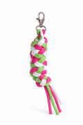 Tether for Hobby Horse made of double - dark pink/light green/white