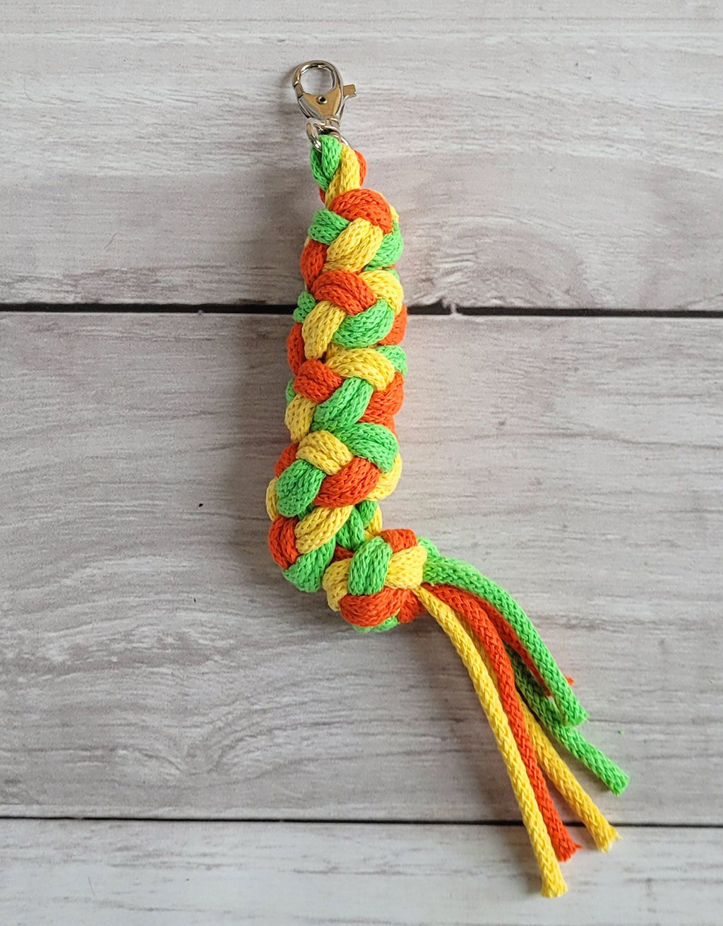 Tether for Hobby Horse made of double - yellow/light green/orange