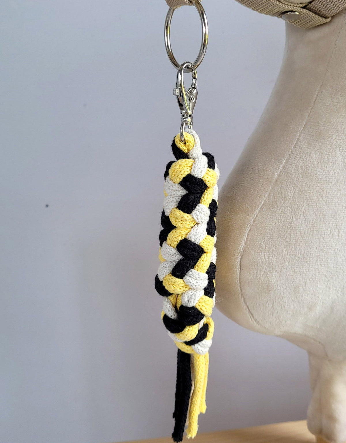 Tether for Hobby Horse made of double - yellow/ cream/ black