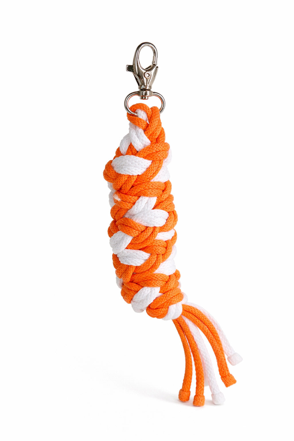 Tether for Hobby Horse made of double-twine cord - neon orange/ white