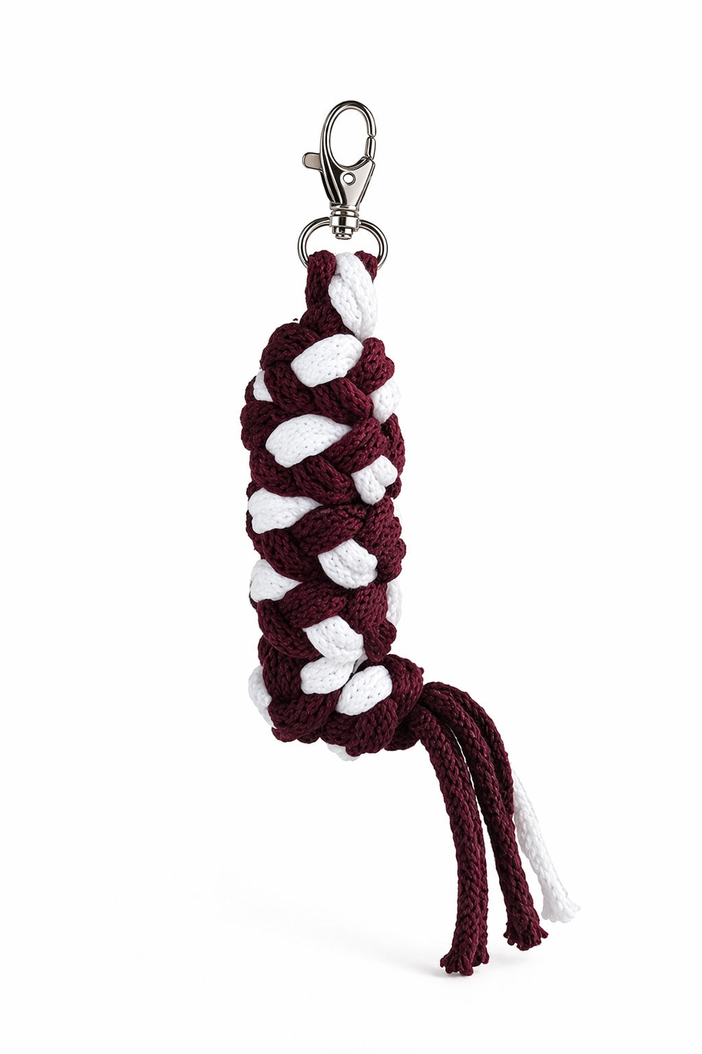 Tether for Hobby Horse made of double-twine cord - white- burgundy