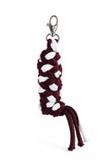 Tether for Hobby Horse made of double-twine cord - white- burgundy