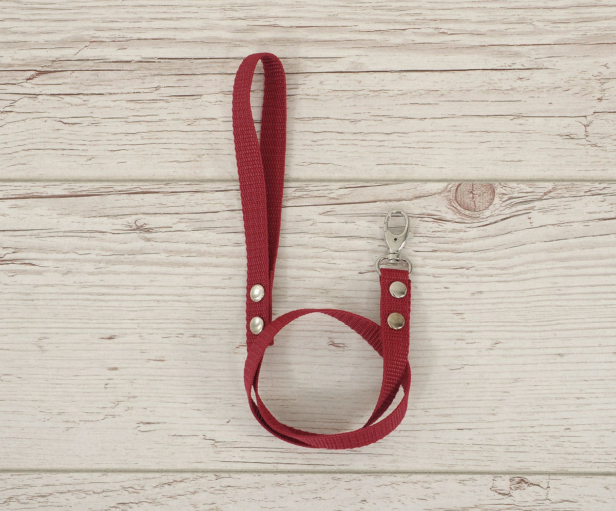 Tether for hobby horse made of webbing tape - burgundy
