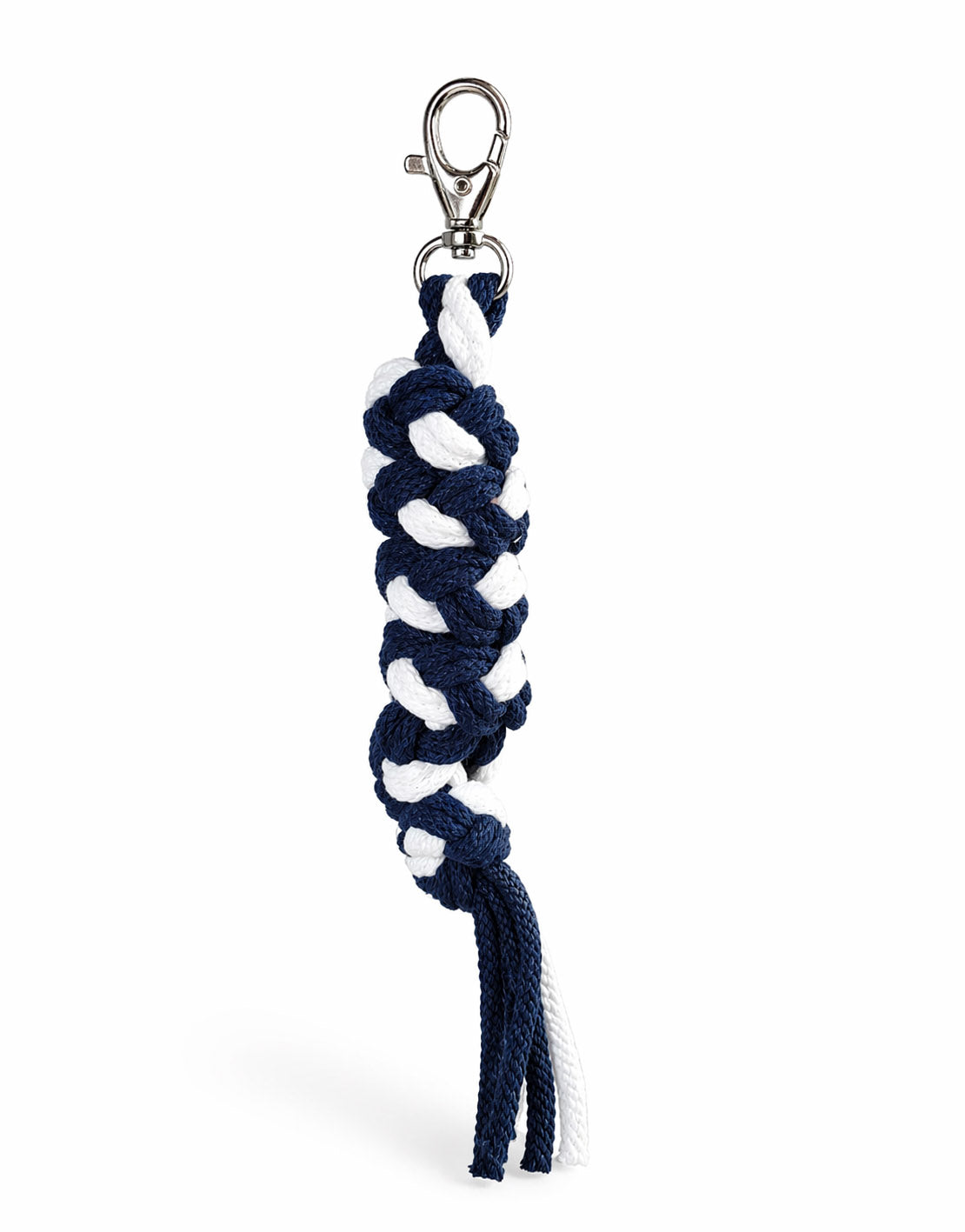 Tether for Hobby Horse made of double-twine cord - white-navy blue