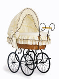 Moses Basket Wicker hood crib Retro wicker crib Emma - natural + cream bedding
