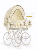 Moses Basket Wicker hood crib Retro wicker crib Emma - white + cream bedding
