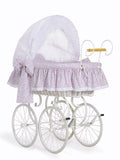 Moses Basket Wicker hood crib Retro wicker crib Jasmine - white + pink bedding