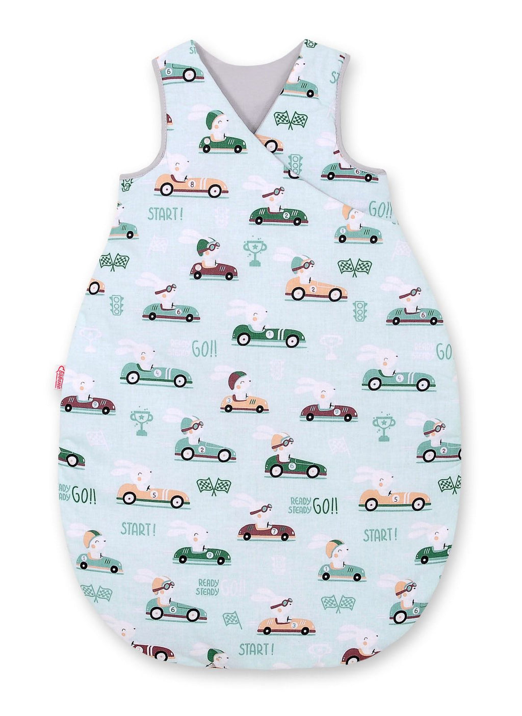 Cotton sleeping bag for children, size M, 3-12 months, TOG 2.5, all-season - mint rabbits