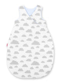 Cotton sleeping bag for children, size M, 3-12 months, TOG 2.5, all-season - clouds gray/blue