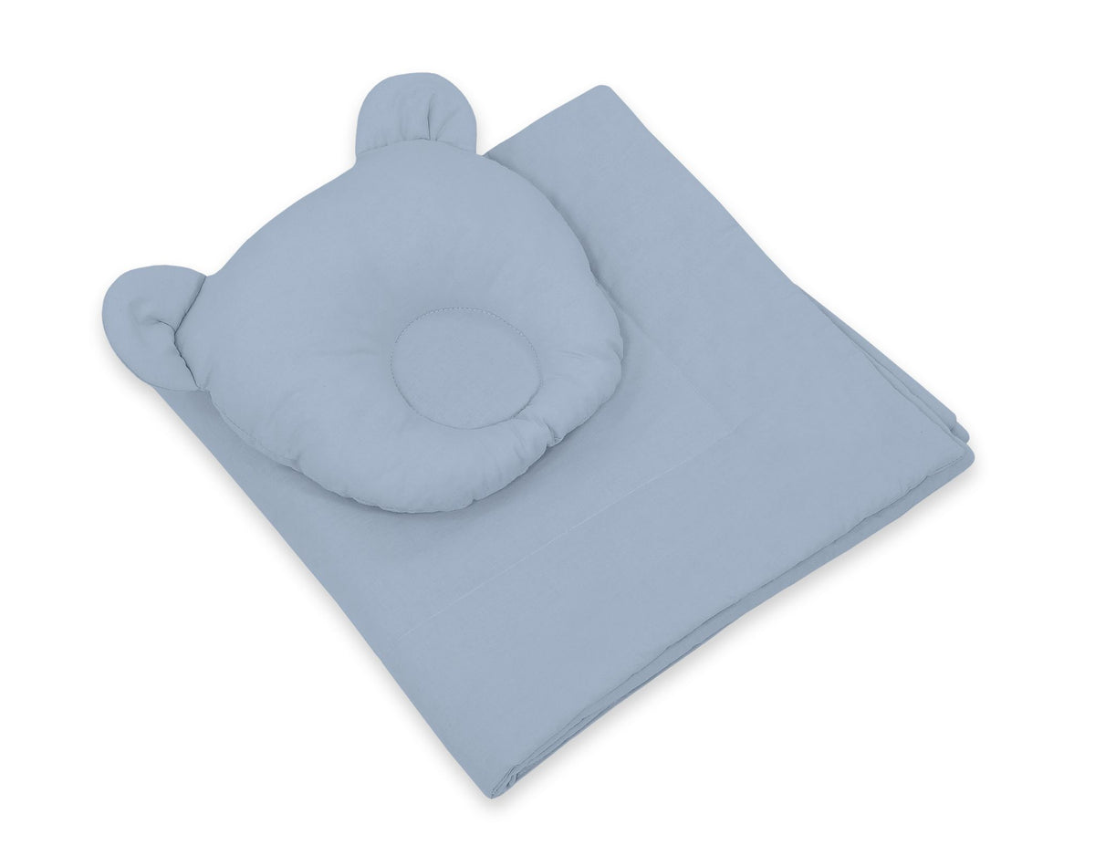 Blanket with pillow - 2pcs set - pastel blue