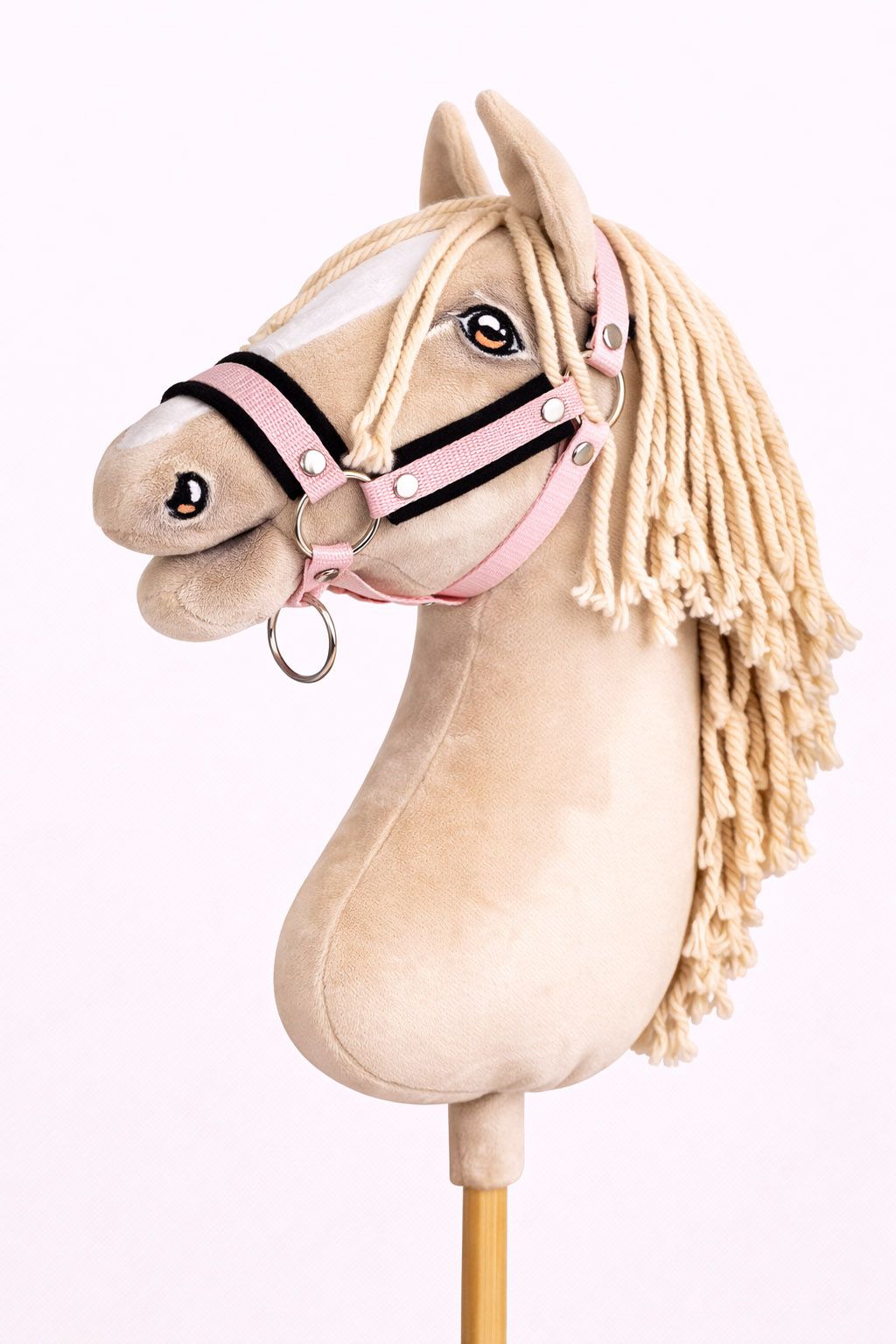 The adjustable halter for Hobby Horse A3 - powder pink with black furry