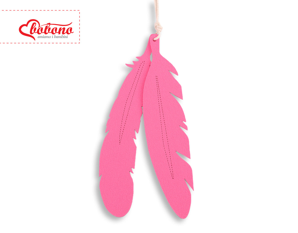 Decorative felt feathers 2pcs - pink
