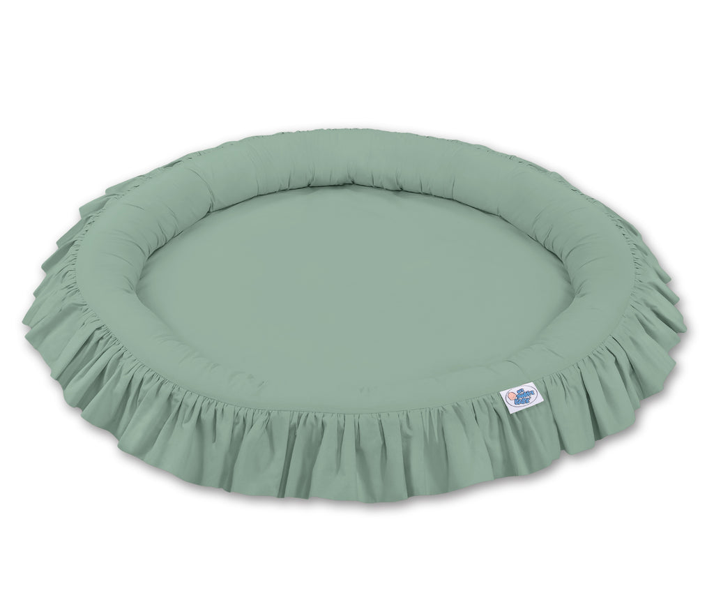 Nest with flounce - pastel green