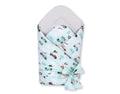 Double-sided baby nest with bow - mint rabbits