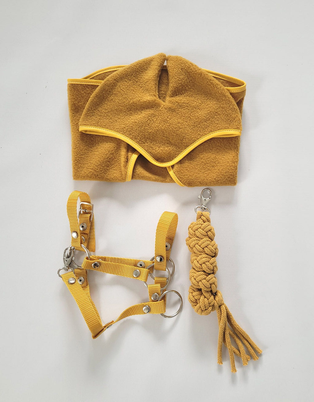 Set for Hobby Horse A3: Fleece blanket + earmuffs - honey yellow
