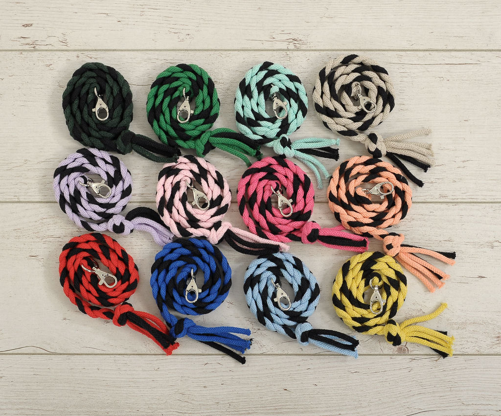 Tether for Hobby Horse made of double-twine cord - black-blue